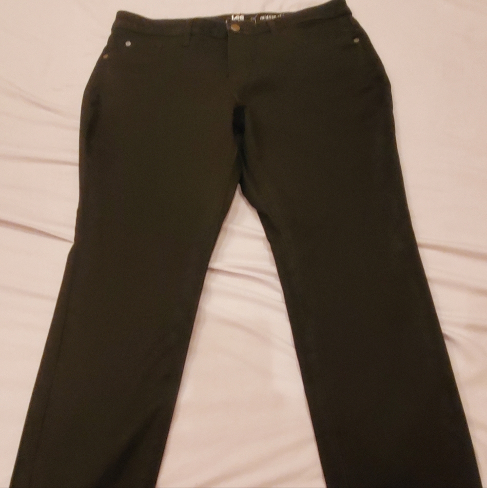 Women's Lee Riders Midrise Skinny Black Jeans Size 14P Like New